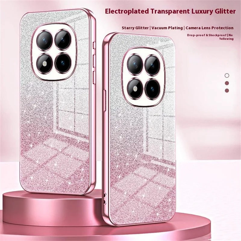 For Xiaomi Poco M8 Pro 5G / Redmi Note 15 Pro+ 5G (Global) Case Electroplating Gradient Glitter TPU Phone Cover - Pink