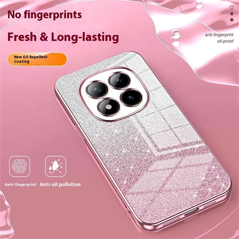 For Xiaomi Poco M8 Pro 5G / Redmi Note 15 Pro+ 5G (Global) Case Electroplating Gradient Glitter TPU Phone Cover - Pink