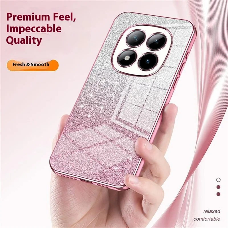 For Xiaomi Poco M8 Pro 5G / Redmi Note 15 Pro+ 5G (Global) Case Electroplating Gradient Glitter TPU Phone Cover - Pink