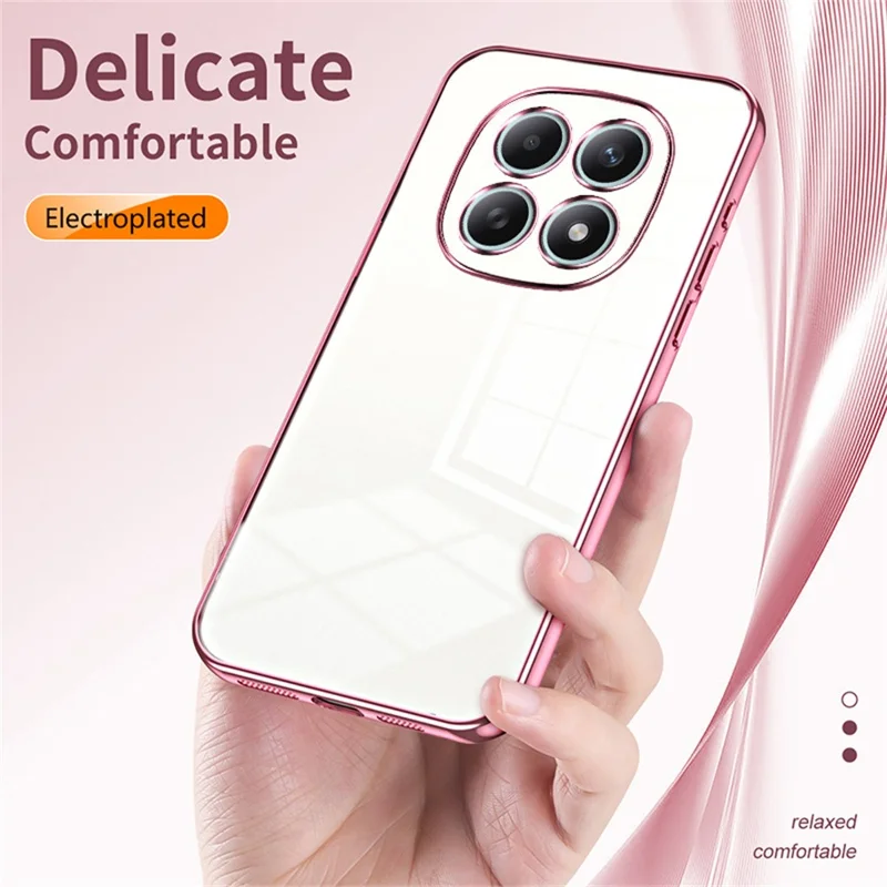 For Xiaomi Redmi Note 15 5G (Global) Case Electroplating Frame Soft TPU Phone Cover - Pink