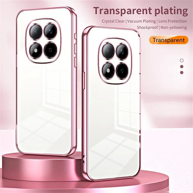 For Xiaomi Redmi Note 15 Pro 5G (Global) Case Electroplating Frame Soft TPU Phone Cover - Pink