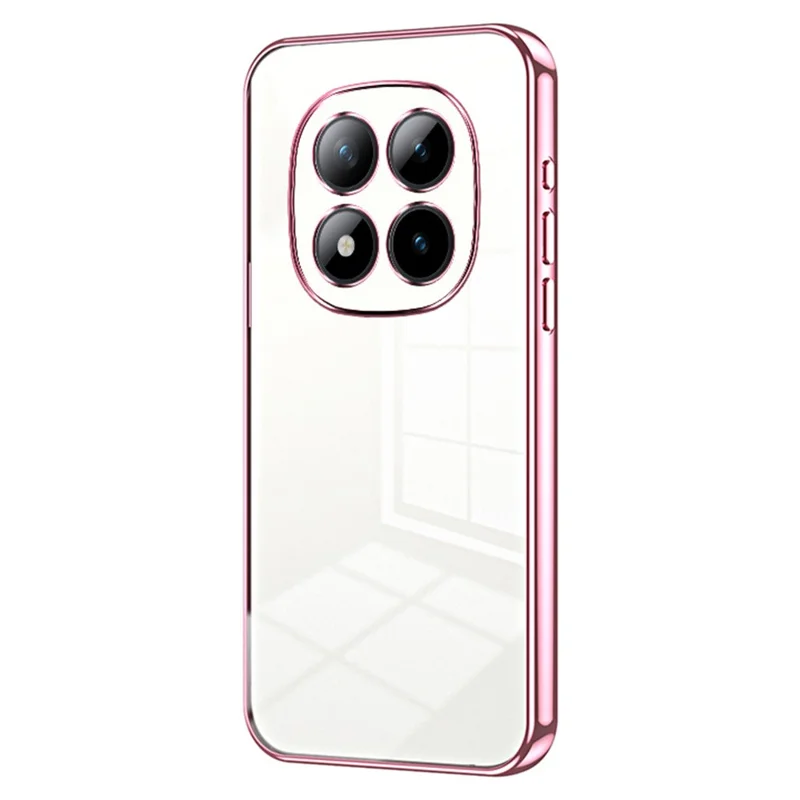 Voor Xiaomi Redmi Note 15 Pro+ 5G hoesje met electroplating frame zachte TPU telefoonhoes - Roze