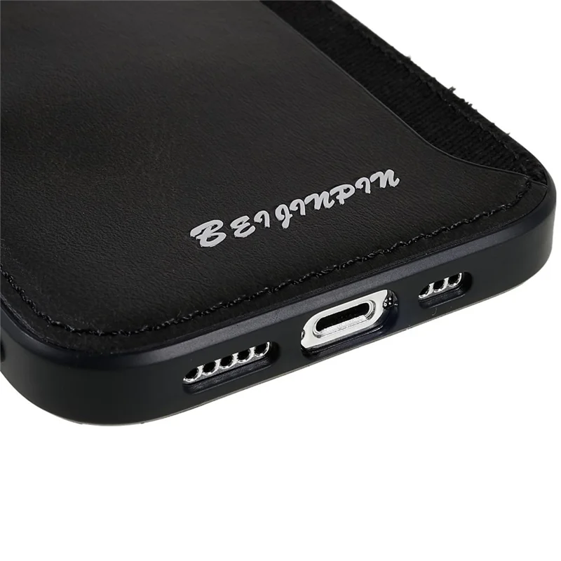 For iPhone 14 Pro Max Shockproof PU Leather+TPU+PC Protective Cover Card Slot Design Anti-scratch Cell Phone Case with Precise Cutout- Grey