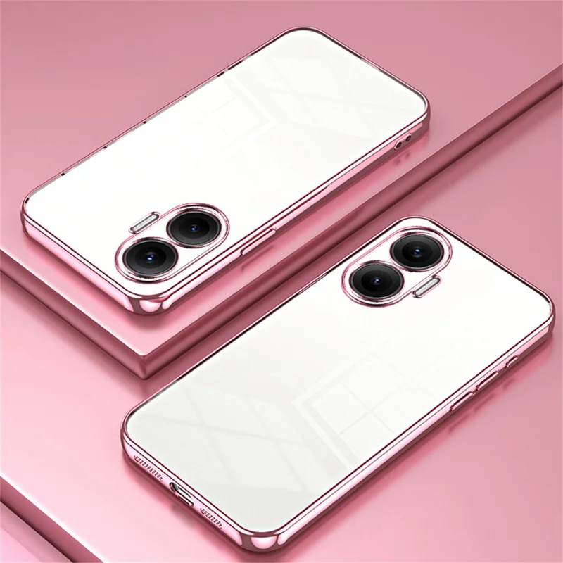Til Xiaomi Redmi Turbo 4 Pro 5G / Poco F7 5G Etui med elektropladeret ramme i blød TPU-telefondæksel - Pink
