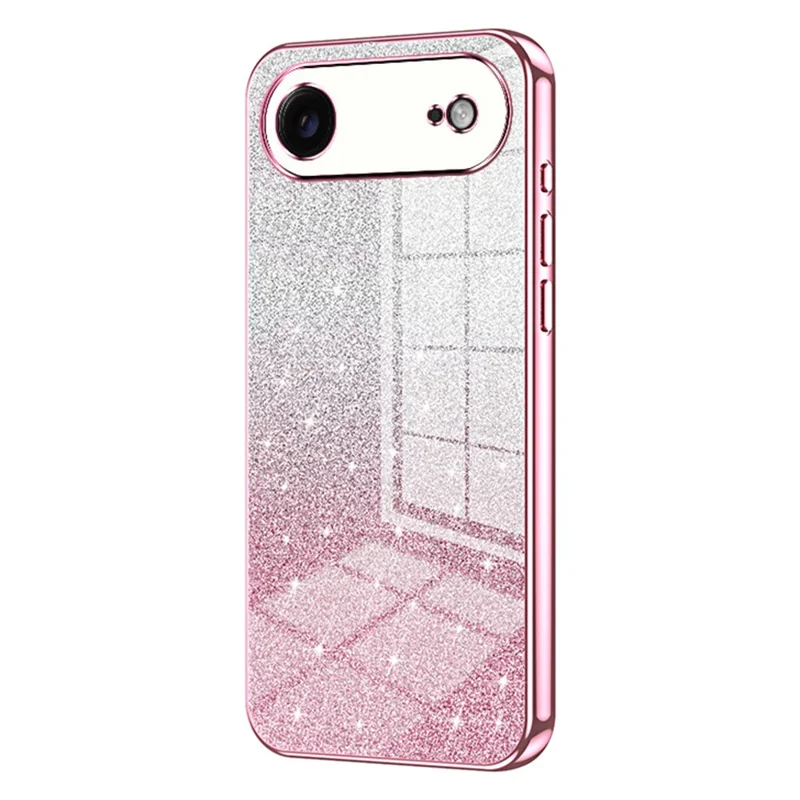 For iPhone Air Case Electroplating Gradient Glitter TPU Phone Cover - Pink
