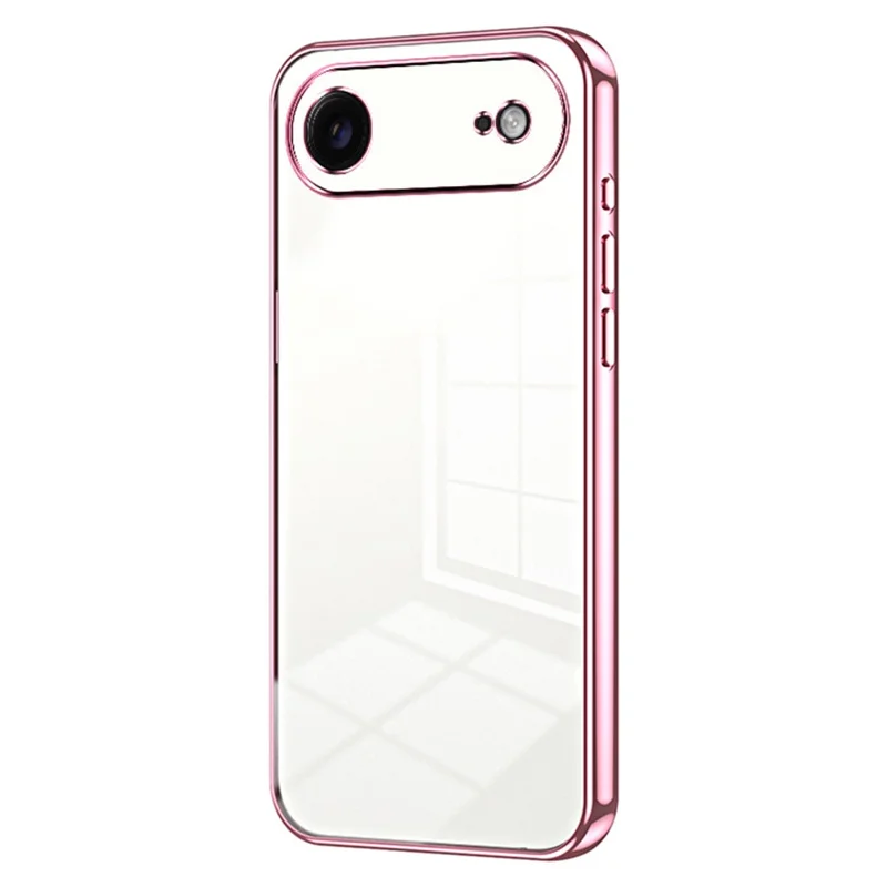 For iPhone Air Case Electroplating Frame Soft TPU Phone Cover - Pink