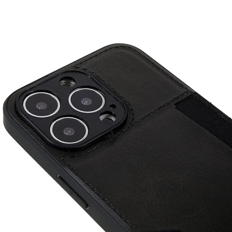 Cubierta de Teléfono Móvil Para Iphone 13 Pro 6.1 Pulgadas, Recorte Preciso PU Leather+TPU+PC Case de Protección Con Ranura Para Tarjetas - Gris