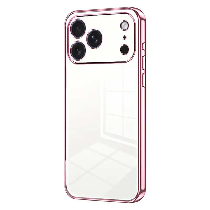 للهاتف iPhone 17 Pro Max غطاء بهيكل مطلي وواقي من مادة TPU لينة - وردي