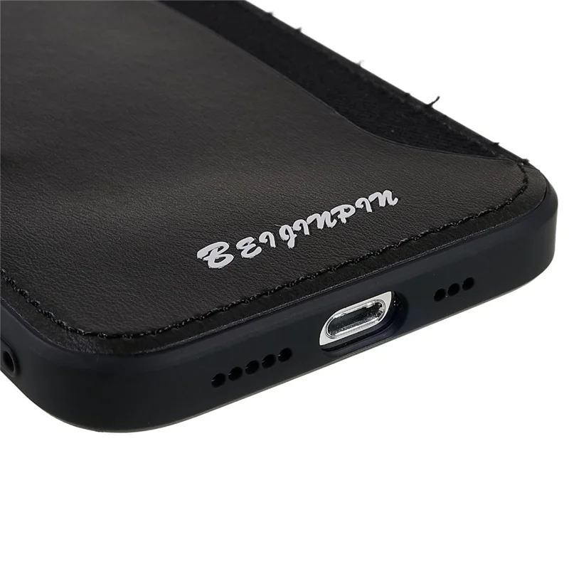 For iPhone 13 Pro Max 6.7 inch Anti-scratch PU Leather+TPU+PC Protective Cover Card Slot Design Cell Phone Case with Precise Cutout - Grey