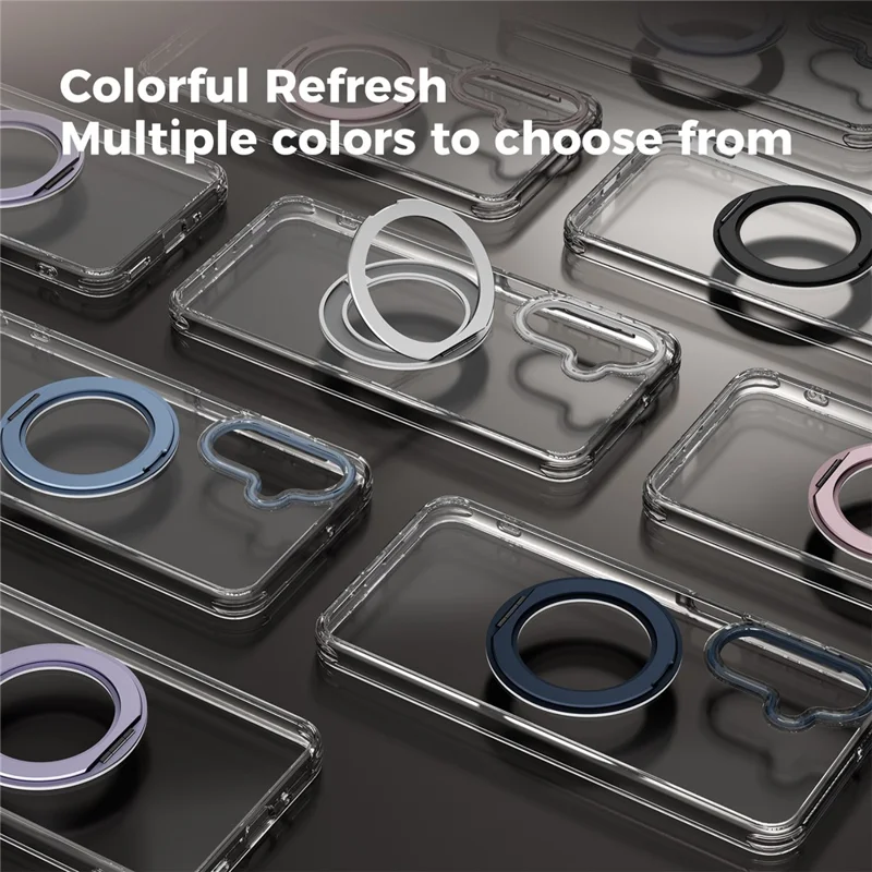 ABEEL Q-LUCK For Samsung Galaxy A17 5G  /  4G Magnetic Case Rotating Kickstand Shockproof TPU + PC Phone Back Cover - Silver