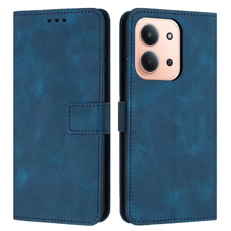 Leather Case for Xiaomi Redmi 15C 4G (EU) (173mm) / 15C 5G (EU) (173mm) / Poco C85 4G (173mm) Solid Color Wallet Protective Phone Cover  Blue