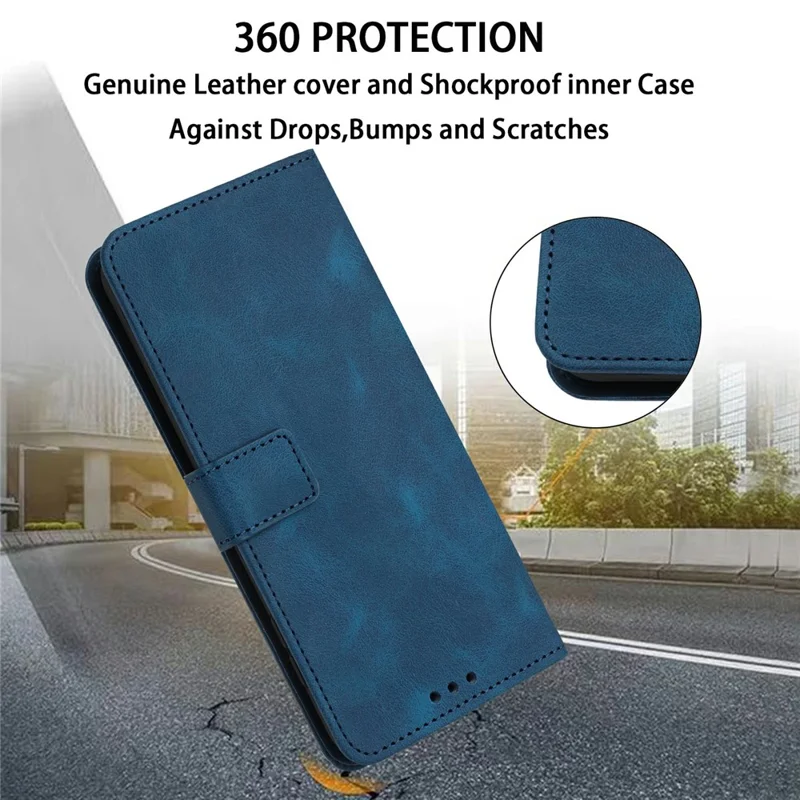 Leather Case for Xiaomi Redmi 15C 4G (EU) (173mm) / 15C 5G (EU) (173mm) / Poco C85 4G (173mm) Solid Color Wallet Protective Phone Cover  Blue