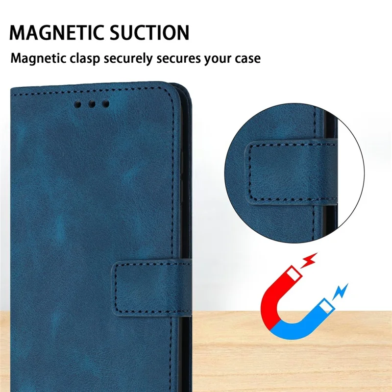 Leather Case for Xiaomi Redmi 15C 4G (EU) (173mm) / 15C 5G (EU) (173mm) / Poco C85 4G (173mm) Solid Color Wallet Protective Phone Cover  Blue