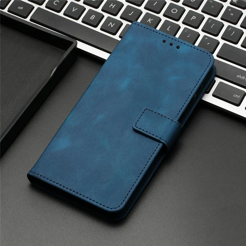 Leather Case for Xiaomi Redmi 15C 4G (EU) (173mm) / 15C 5G (EU) (173mm) / Poco C85 4G (173mm) Solid Color Wallet Protective Phone Cover  Blue