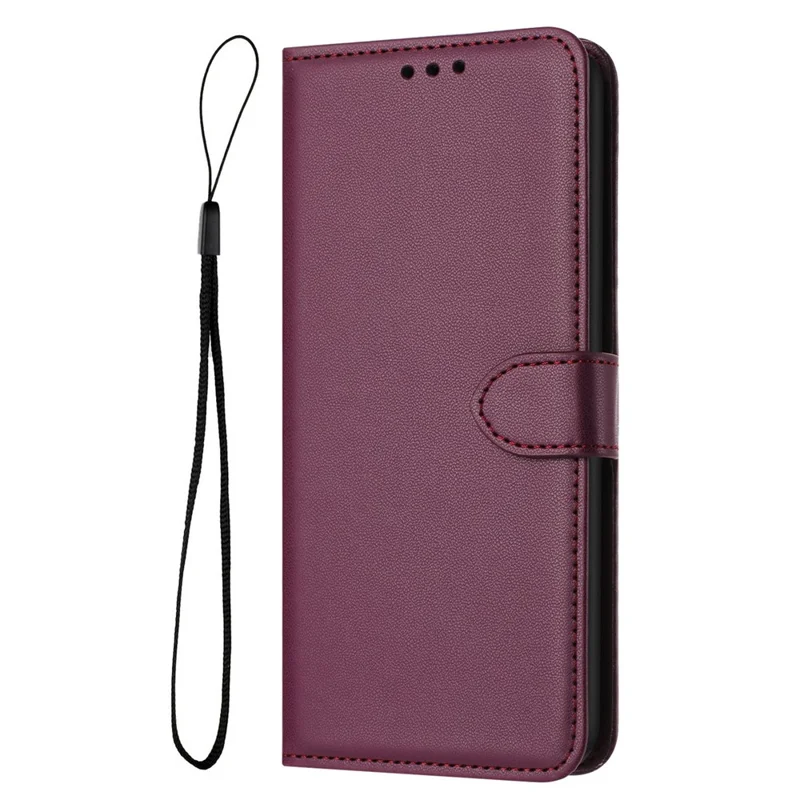 Leather Case for Xiaomi Redmi 15C 4G (EU) (173mm) / 15C 5G (EU) (173mm) / Poco C85 4G (173mm) Stand Wallet Phone Cover with Strap - Purple