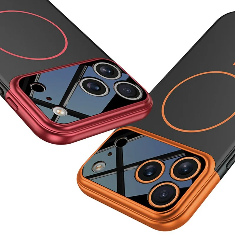 GKK For iPhone 17 Pro Case Detachable Camera Frame Contrast Color PC Phone Cover Compatible with MagSafe - Grey / Black