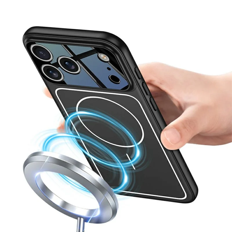 GKK For iPhone 17 Pro Case Detachable Camera Cover Contrast Color Frame Line PC Phone Shell Compatible with MagSafe - Red / Black