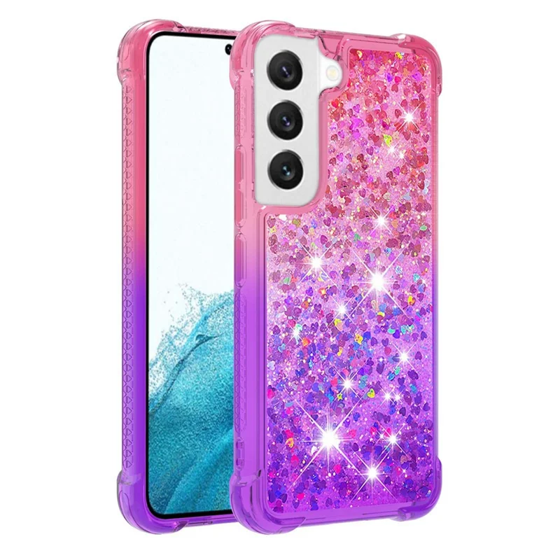 Coque TPU pour Samsung Galaxy S23+ - Couverture arrière liquide dégradée type sable mouvant - Rose / Violet