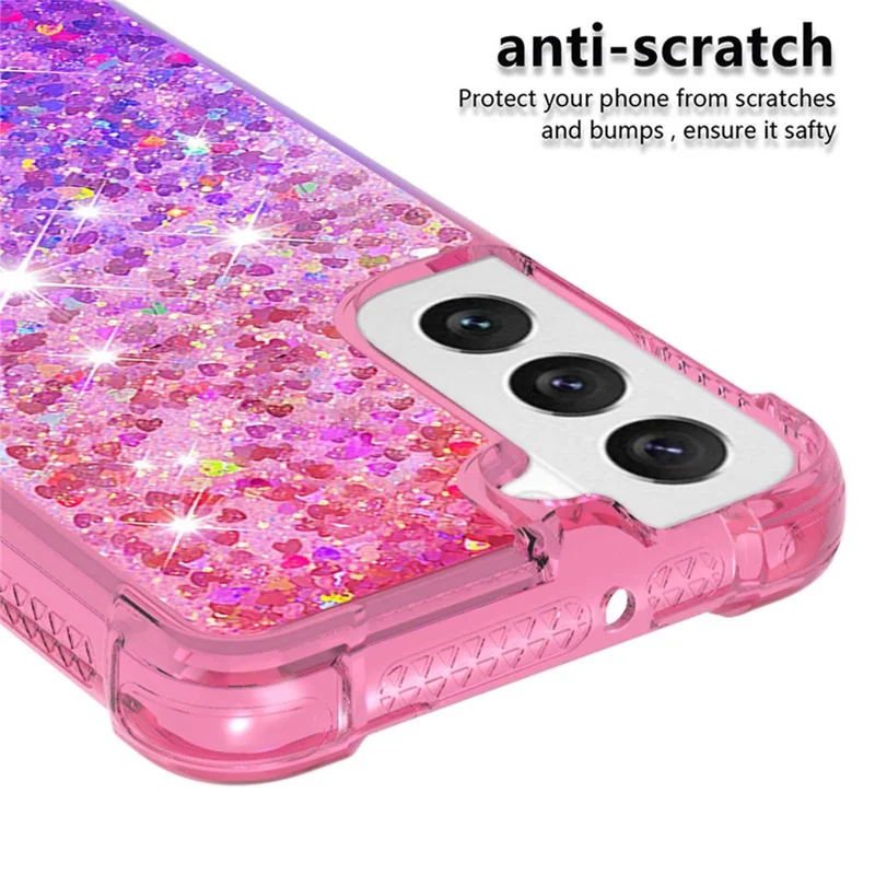 Coque TPU pour Samsung Galaxy S23+ - Couverture arrière liquide dégradée type sable mouvant - Rose / Violet