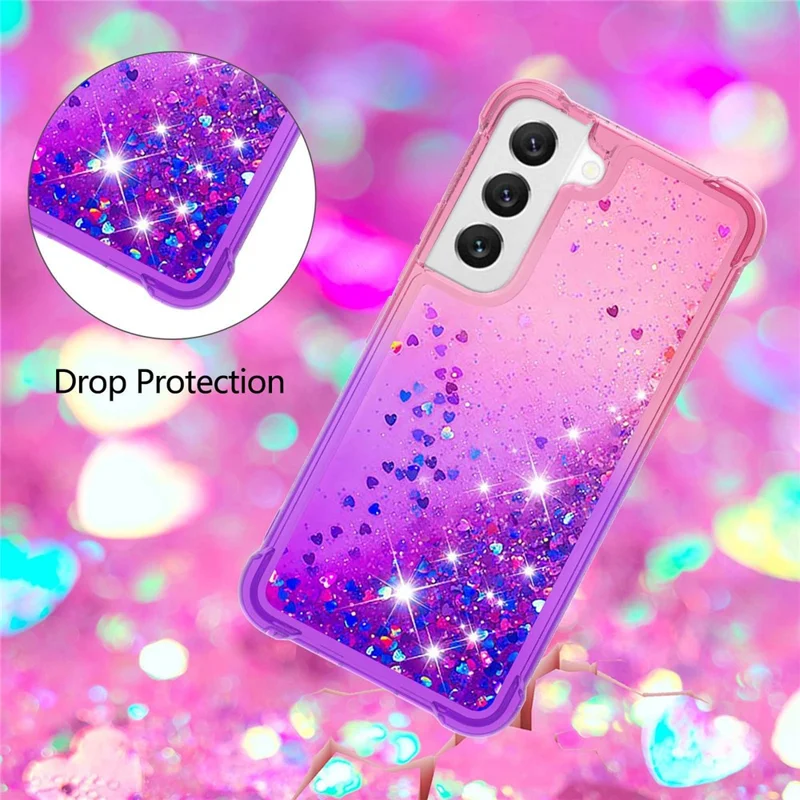 Coque TPU pour Samsung Galaxy S23+ - Couverture arrière liquide dégradée type sable mouvant - Rose / Violet