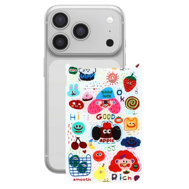 For iPhone 17 Pro Magnetic Back Plates Pattern Printed Quick Change Backplate (Backplate Only) - Cartoon Elements