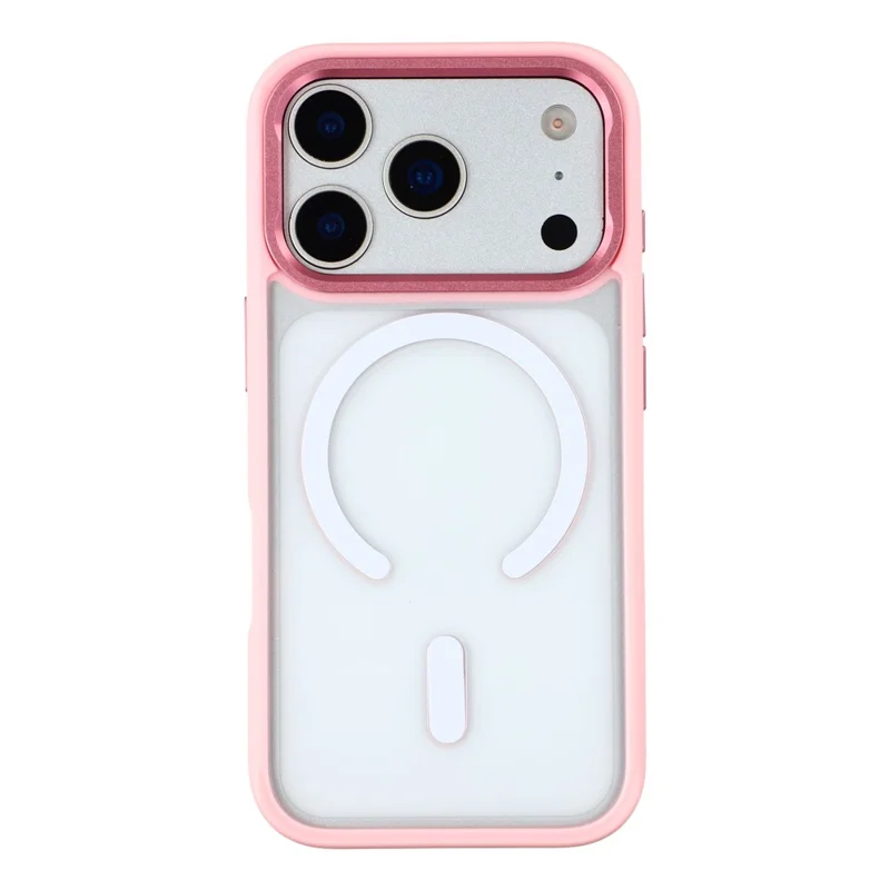 For iPhone 17 Pro Clear Phone Case Compatible with MagSafe PC TPU Back Cover (Phone Case Only) - Pink