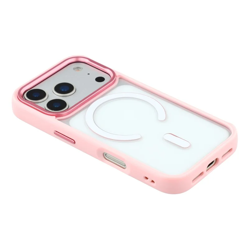 For iPhone 17 Pro Clear Phone Case Compatible with MagSafe PC TPU Back Cover (Phone Case Only) - Pink