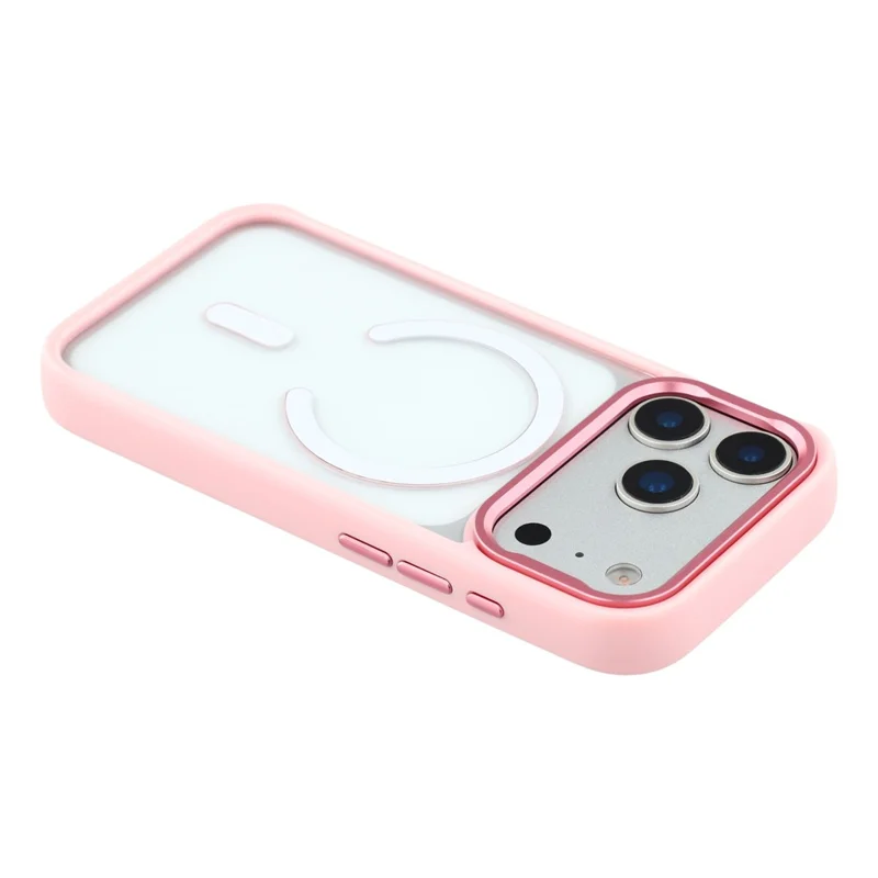 For iPhone 17 Pro Clear Phone Case Compatible with MagSafe PC TPU Back Cover (Phone Case Only) - Pink