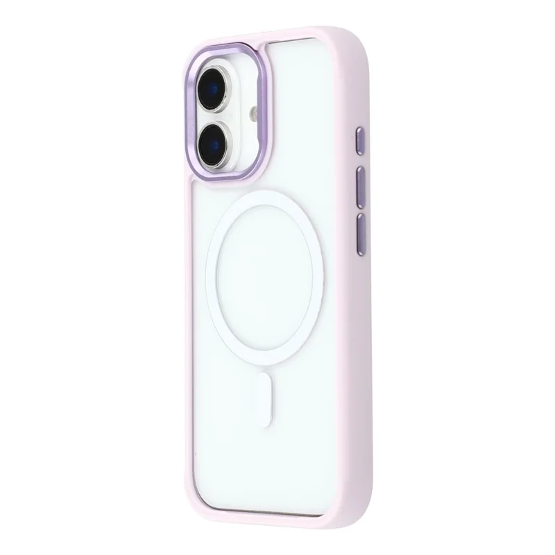 For iPhone 17 Clear Phone Case Compatible with MagSafe PC TPU Back Cover (Phone Case Only) - Purple