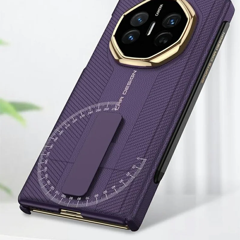 GKK For Huawei Mate XT Ultimate Case Kickstand Magnetic Dual Hinge Leather Coated PC Phone Cover with Stylus - Red