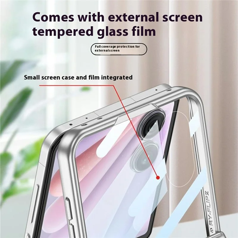 GKK Etui na Honor Magic V Flip 2 z magnesem, obrotowe pierścienie podpórki, pokrywa PC z tylną folią ochronną - Czarny