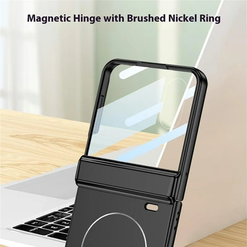 GKK For Honor Magic V Flip 2 Magnetic Case Magnetic Hinge PC Phone Cover with Rear Screen Film - Silver
