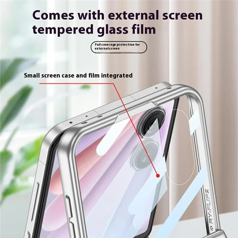 GKK For Honor Magic V Flip 2 Magnetic Case Magnetic Hinge PC Phone Cover with Rear Screen Film - Silver