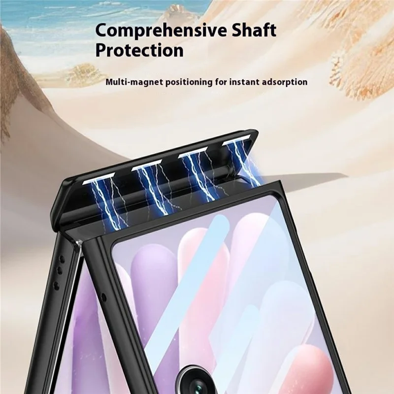 GKK For Honor Magic V Flip 2 Magnetic Case Magnetic Hinge PC Phone Cover with Rear Screen Film - Silver