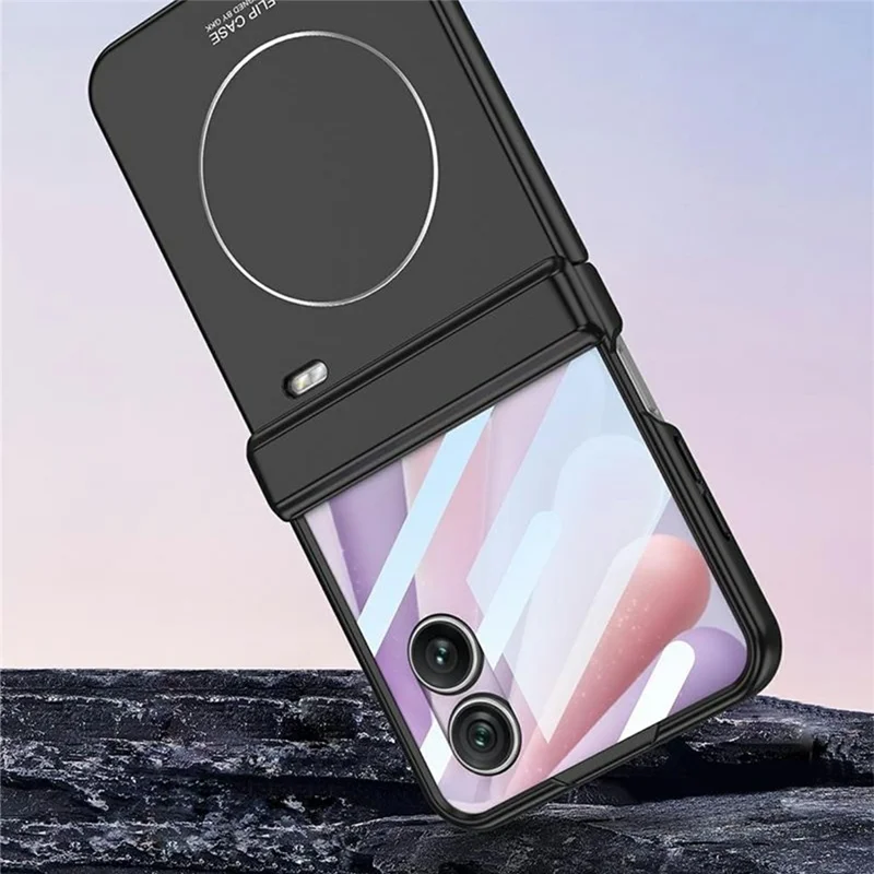 GKK For Honor Magic V Flip 2 Magnetic Case Magnetic Hinge PC Phone Cover with Rear Screen Film - Silver