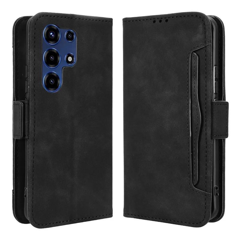 For itel Super 26 Ultra Leather Case Phone Wallet Cover with Multiple Card Slots - Black