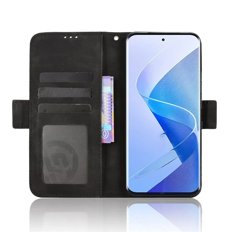 For itel Super 26 Ultra Leather Case Phone Wallet Cover with Multiple Card Slots - Black