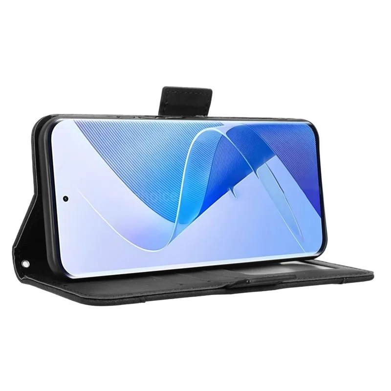 For itel Super 26 Ultra Leather Case Phone Wallet Cover with Multiple Card Slots - Black