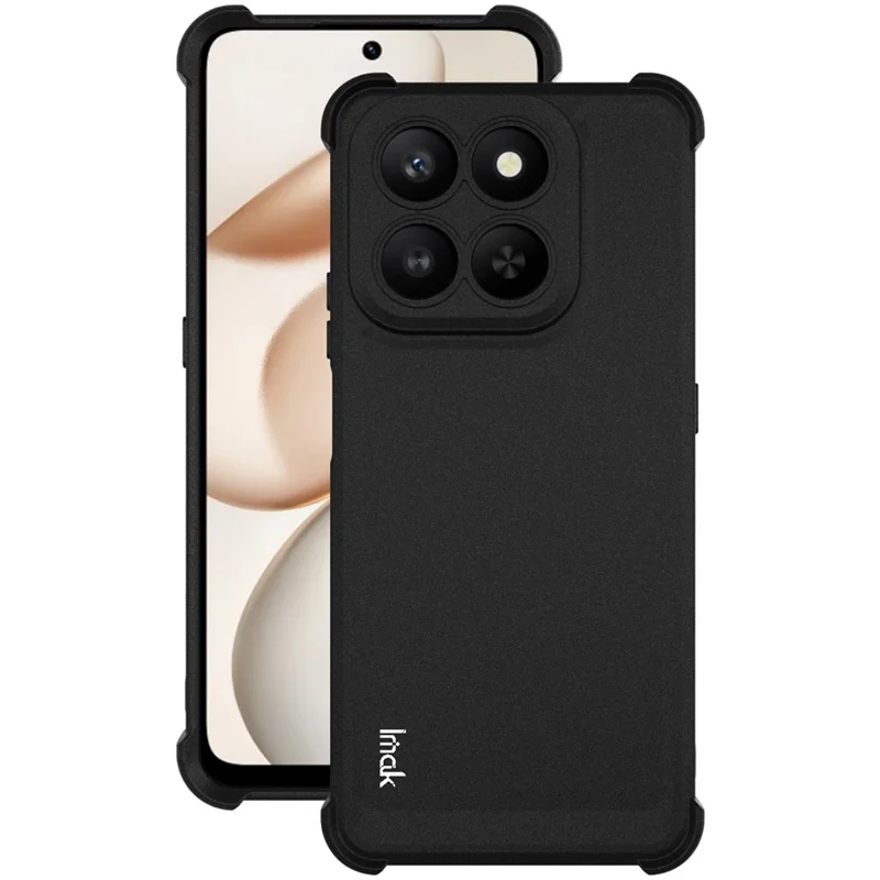 IMAK TPU Case for Honor 400 Smart 5G / 4G / X7d 5G / 4G Airbag Shockproof Protection Phone Cover - Matte Black