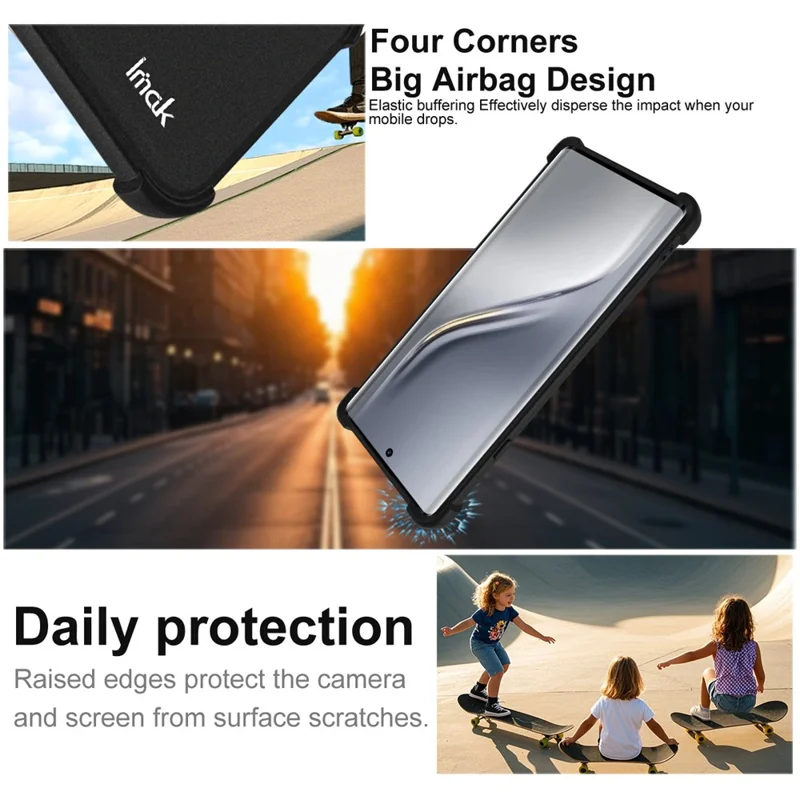 IMAK For TECNO Camon 40 Pro 4G Case TPU Phone Cover Airbag Shockproof Protection - Matte Black