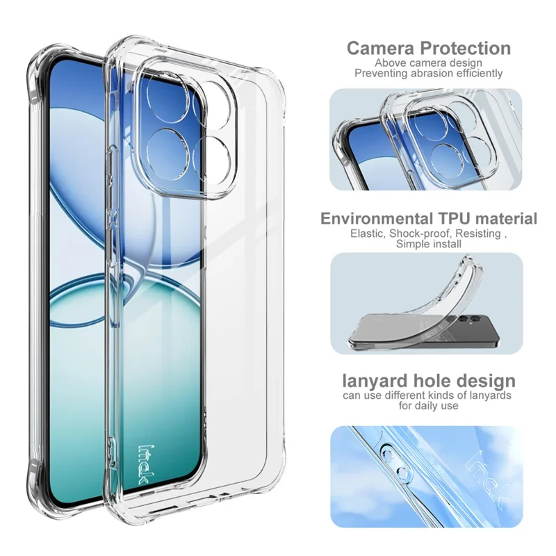 IMAK For Xiaomi 15T Case TPU Phone Cover Airbag Shockproof Protection - Transparent