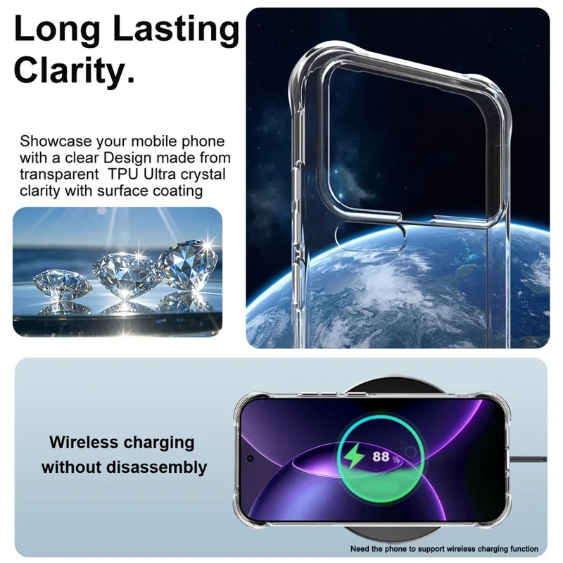 IMAK For Xiaomi 17 Pro Case TPU Phone Cover Airbag Shockproof Protection - Transparent
