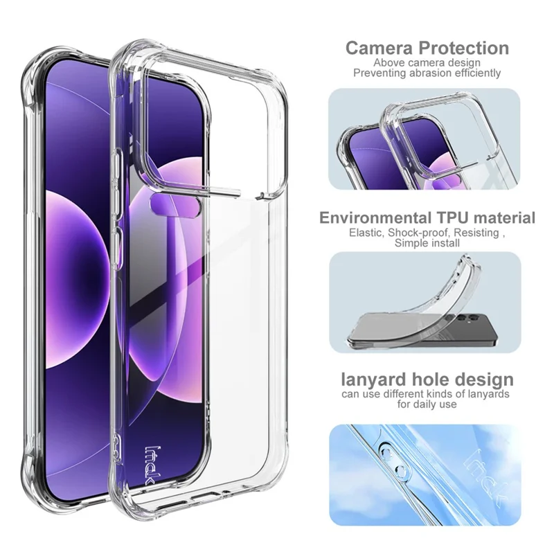 IMAK For Xiaomi 17 Pro Max Case TPU Phone Cover Airbag Shockproof Protection - Transparent