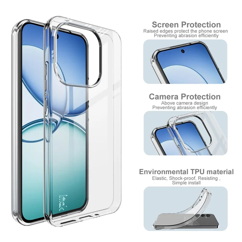 IMAK UX-10-serie till Xiaomi 15T genomskinlig mobilskal mjuk TPU bakplatta