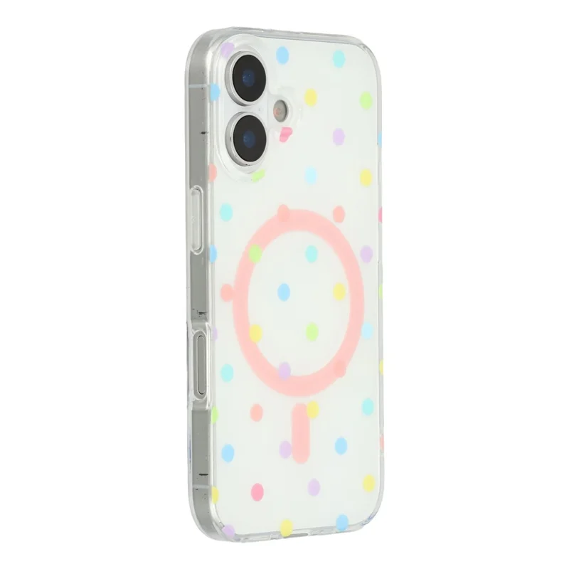 For iPhone 17 Case Polka Dot Pattern TPU + PC Phone Cover Compatible with MagSafe - Multi-color