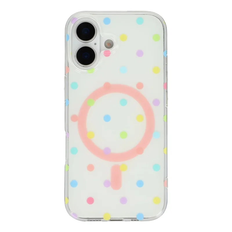For iPhone 17 Case Polka Dot Pattern TPU + PC Phone Cover Compatible with MagSafe - Multi-color