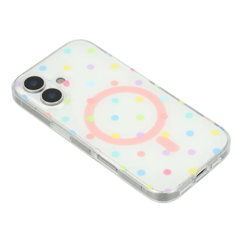 For iPhone 17 Case Polka Dot Pattern TPU + PC Phone Cover Compatible with MagSafe - Multi-color