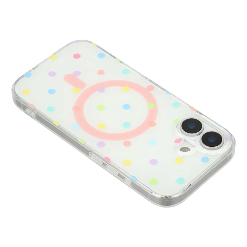 For iPhone 17 Case Polka Dot Pattern TPU + PC Phone Cover Compatible with MagSafe - Multi-color