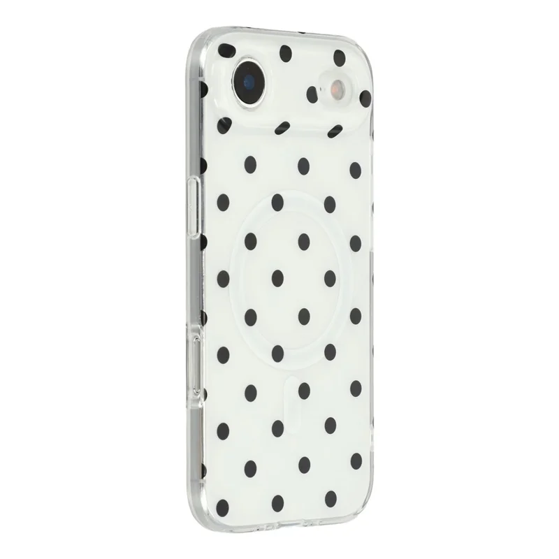 For iPhone Air Case Polka Dot Pattern TPU + PC Phone Cover Compatible with MagSafe - Black