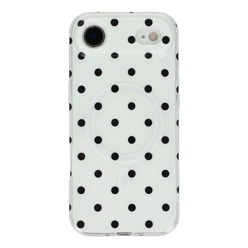 For iPhone Air Case Polka Dot Pattern TPU + PC Phone Cover Compatible with MagSafe - Black